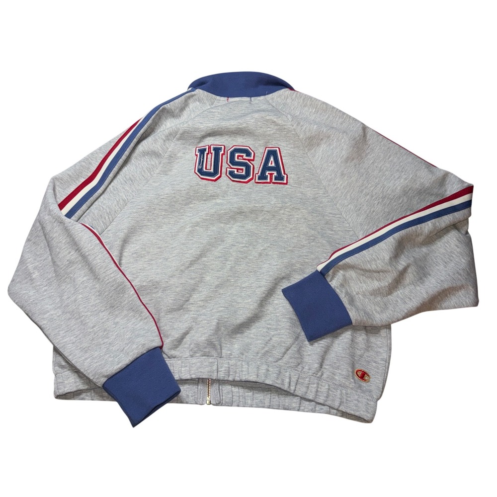 Champion USA Track Jacket Large Gray Full Zip Winter Collection CPW254JK05